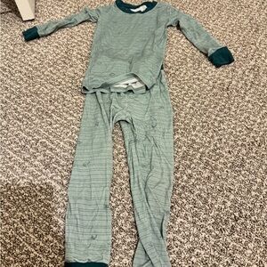 Bamboo Green Striped Pajama Set